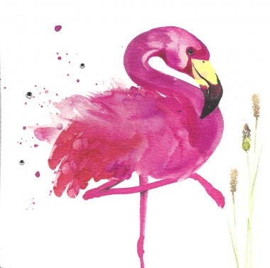 Doppelkarte Flamingo