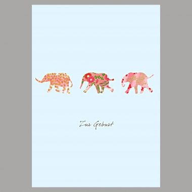 Doppelkarte Elefant/Mdchen