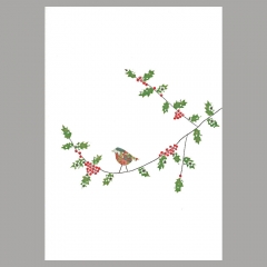 Weihnachtskarte Vogel auf Ast